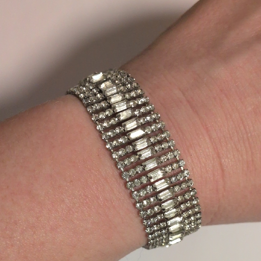 Elegant Silver Crystal Rhinestones Tennis Bracelet‎